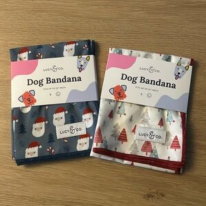 Two holiday bandanas